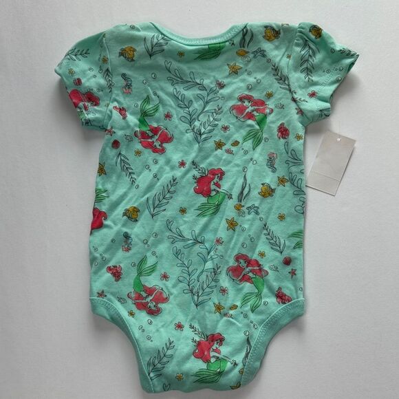 Disney Baby Ariel Sea Green Bodysuit Size 6-9 Months - Picture 3 of 4